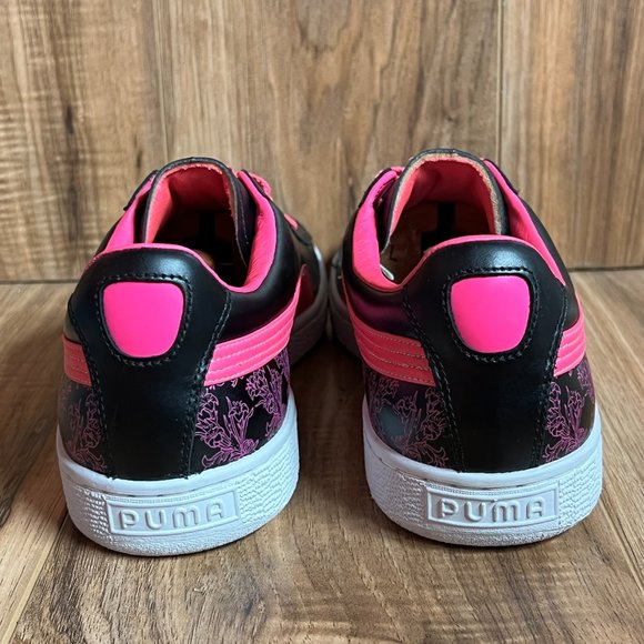 Puma Easter Basket Mens Skateboard Shoes Black Pink Rare Leather 345568 Size 12 - Picture 6 of 8